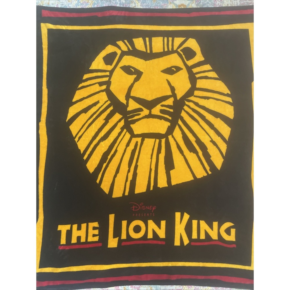 Disney The Lion King Broadway Musical Large Throw Blanket Black Gold Red Fleece - Picture 2 of 5